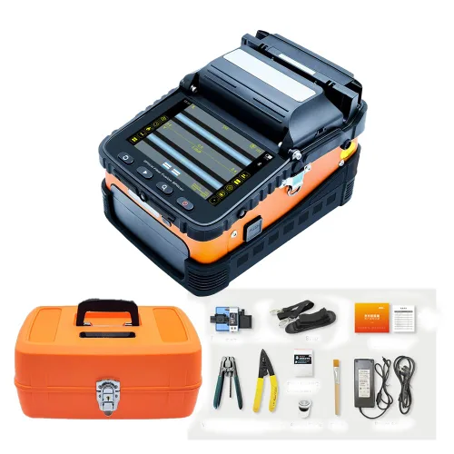 SM&MM Empalmadora de Fusión de Fibra Óptica Inteligente Automática Máquina de Empalme por Soldadura con OPM y VFL y Kit de Cortadora de Fibra