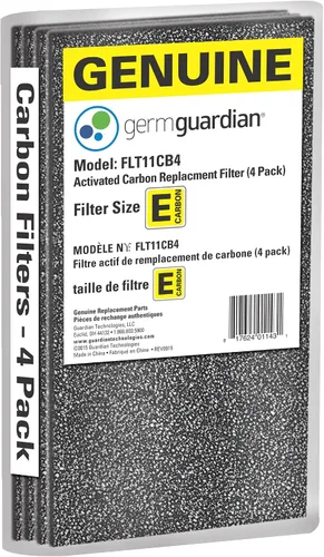 GermGuardian Repuesto de filtro de carbono genuino para uso con filtro FLT400 E para purificadores de aire de la serie AC400, paquete de 4 FLT11CB4