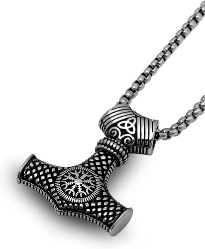 Miniatura 2 de HAQUIL Mjolnir Necklace, Viking Norse Thor Hammer Mjolnir Pendant, Viking Jewelry Gift for Men Women