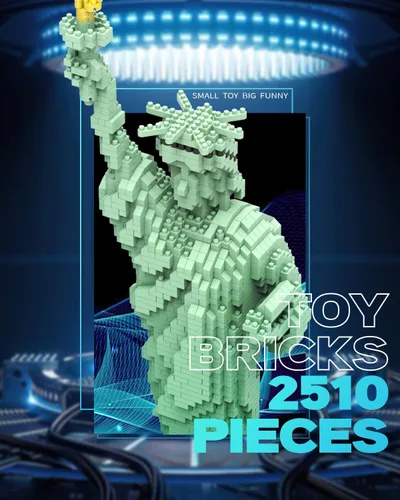 Miniatura 4 de dOvOb Estatua de la Libertad Micro Mini Bloques Conjunto de Construcción (2510PCS) - Modelo Arquitectónico Juguetes