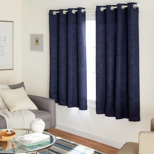 Miniatura 21 de TOWN & COUNTRY EVERYDAY - Cortinas de satén texturizado pesado sólido con lustre para interior, opacidad que oscurece la habitación, con ojales