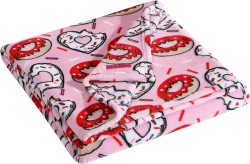 Miniatura 31 de Betsey Johnson - Manta para sofá o cama, manta súper suave y extragrande de aspecto audazmente mullido (corazón punteado rosa, 50" x 70")