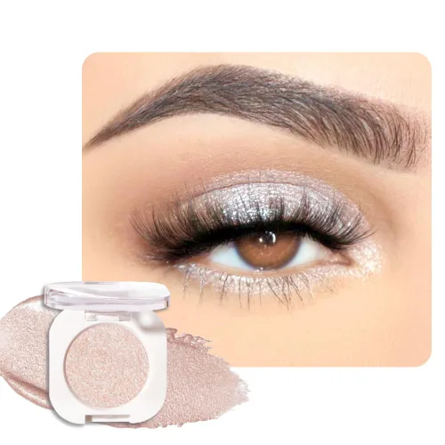 Miniatura 19 de Sombra de ojos color crema champán, sombra de ojos brillante dorada clara con purpurina metálica para piel madura, ligera, mezclable, brillo sutil