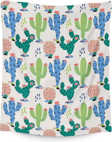 Miniatura 28 de Manta de cactus – Suave, mullida y cálida – Manta pequeña de 30 x 40 pulgadas para regazo y cuna, manta estética azul oscuro, regalo