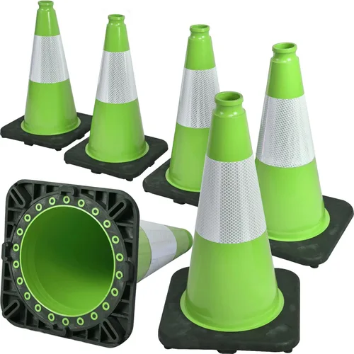 Miniatura 23 de Paquete de 6 conos de tráfico de PVC extra grandes de 36 pulgadas con base resistente, conos de seguridad de alta visibilidad para todo