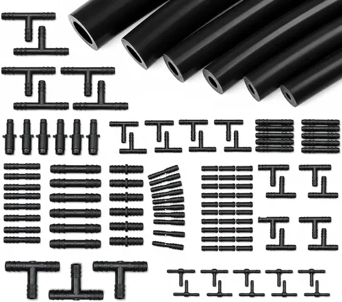 Miniatura 9 de Ucreative Kit de Mangueras de Vacío de Silicona 6 Piezas Tubería de 5 Pies (1/8" a 3/8") Repuesto Automotriz de Alto Rendimiento (Negro)