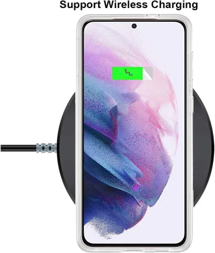 Miniatura 9 de Unov Funda para Galaxy S21, transparente con diseño, ajuste delgado, buen agarre, funda de teléfono en relieve, cubierta protectora a prueba