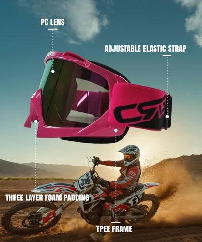 Miniatura 3 de CRG Sports - Gafas de protección para motocicleta, ATV, Dirt Bike, todo terreno, carreras de motocross para hombres, mujeres, adultos