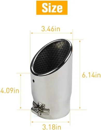 Miniatura 7 de JeCar Tubo de punta de silenciador de cola de escape de acero inoxidable para automóvil, diámetro de las tuberías 3.1 pulgadas para Toyota 4Runner
