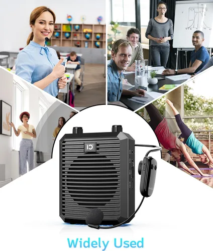 Miniatura 6 de SHIDU Amplificador de voz de 18 W para profesor con micrófono inalámbrico, altavoz Bluetooth portátil y megáfono, sistema amplificador de potencia