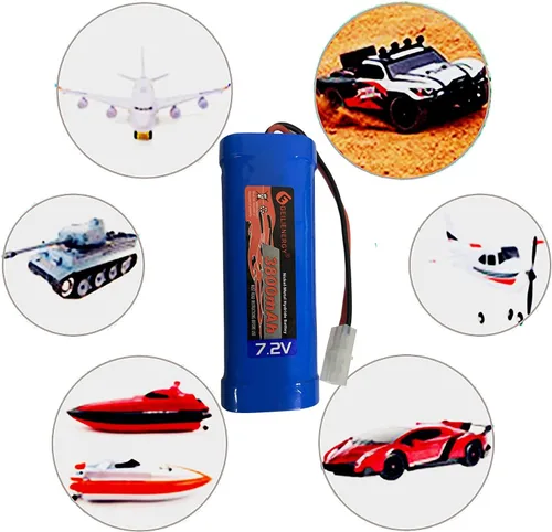 Miniatura 5 de Batería de repuesto recargable RC Ni-Mh de 7.2V 3800mAh con conector Tamiya estándar para automóviles RC, barcos y robots (1 unidad)