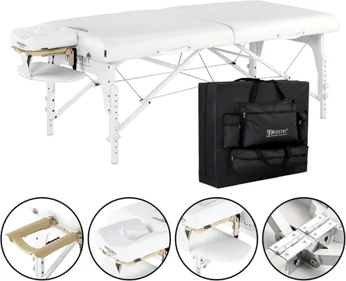 Miniatura 2 de Master Massage Montclair - Mesa de masaje portátil, cama profesional de fisioterapia de belleza, cama facial plegable, extra ancha, paquete de Negro