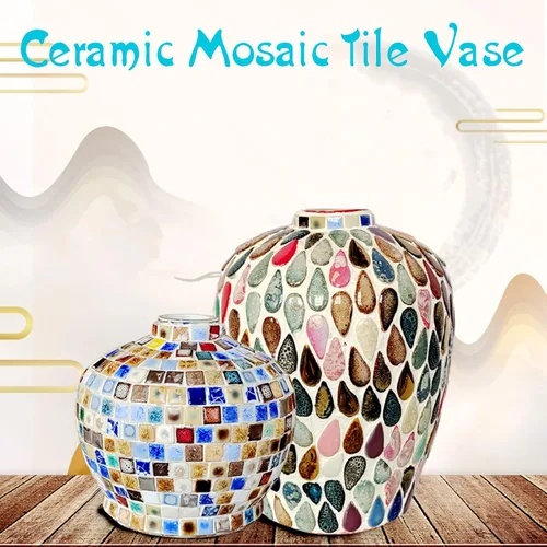 Miniatura 6 de 60 Piezas de Cerámica de Transformación de Horno Azul Oscuro en Gota de Lluvia a Granel para Manualidades, Piezas de Cerámica en Mosaico