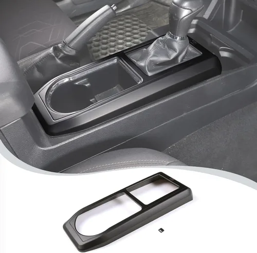 Miniatura 13 de Cubierta de marco de panel de engranajes de consola central compatible con Toyota Tacoma 2016-2023, panel de cambios de automóvil, portavasos, marco