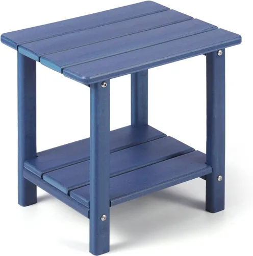 Miniatura 13 de Apolimi Mesa auxiliar de patio Adirondack, mesa auxiliar de patio resistente a la intemperie de 2 niveles, mesa auxiliar sólida de 16.5" para patio
