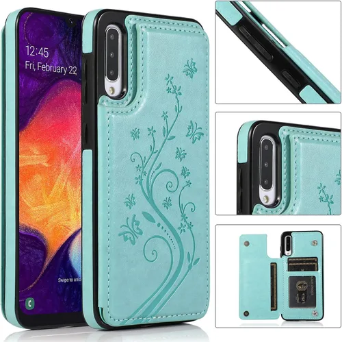 Miniatura 2 de Funda de teléfono para Samsung Galaxy A50 con protector de pantalla de vidrio templado y tarjetero con soporte para tarjetero, soporte para celda