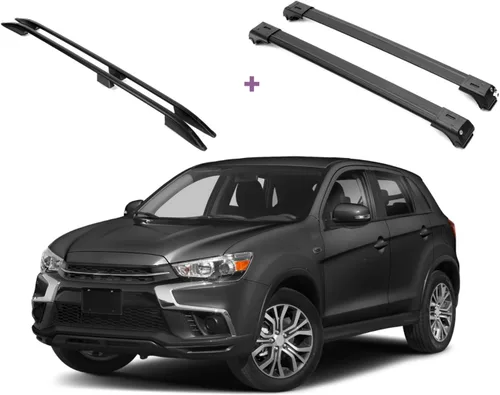 Miniatura 11 de ERKUL Juego de rieles laterales de techo + barras transversales para Mitsubishi Outlander Sport ASX 2011-2026 Sistema completo de portaequipajes