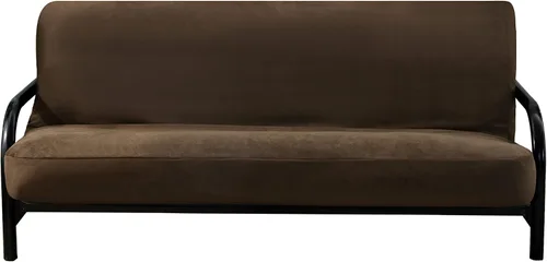 Miniatura 5 de OctoRose Funda para futón de tamaño doble de 39x75x8 pulgadas con cremallera de 3 lados, clásica, de microgamuza suave (Negro, tamaño Twin)