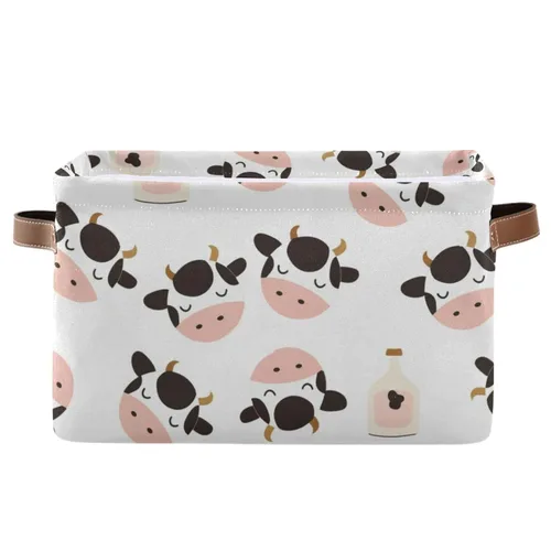 Miniatura 39 de Emelivor ABC - Contenedor de almacenamiento plegable con asa rectangular impermeable ABC Dinosaurios cesta para almacenamiento cubo organizador