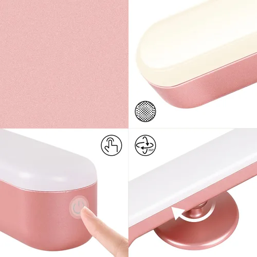 Miniatura 5 de Juego de 2 luces inalámbricas de maquillaje para espejo, barra de luz LED recargable para espejo de baño con 3 CCT regulables, luz inalámbrica