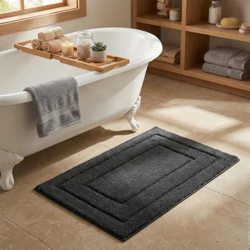 Miniatura 48 de GRANNY SAYS Alfombras de baño antideslizantes, lavables, extra suaves y absorbentes de agua para baño, alfombra de baño peluda de felpa, alfombra