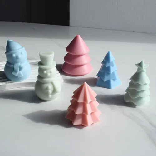 Miniatura 3 de Molde de silicona para árboles de Navidad, molde de silicona cónico geométrico para jabón, cera de soja, resina epoxi, manualidades, fiestas, cenas