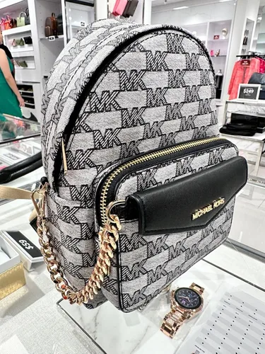 Miniatura 4 de Michael Kors Maisie XS 2IN1 Mochila Cartera Bolso Jacquard Cuero Negro