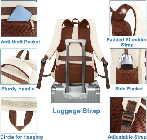 Miniatura 6 de MATEIN Mochila de almuerzo para mujer, resistente mochila térmica térmica para profesores, enfermeras, para trabajo, universidad, viajes, elegante