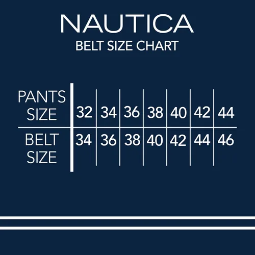 Miniatura 5 de Nautica Mens Signature Logo Ribbon with Leather Trim Belt