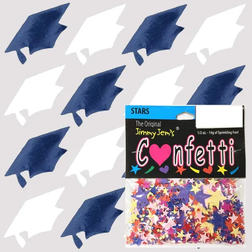 Miniatura 133 de Confetti Grad Cap Negro, Azul Marino Combo - 2 bolsas de media onza (1 oz)