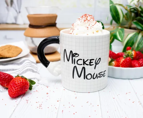 Miniatura 6 de Silver Buffalo Mickey - Taza de cerámica con mango en forma de mano, 20 onzas