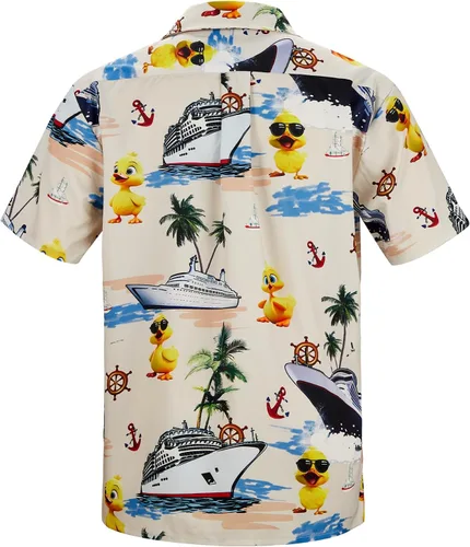 Miniatura 168 de Camisa hawaiana para hombre, con estampado floral, cómoda, con botones, casual, manga corta, ropa de playa para hombre