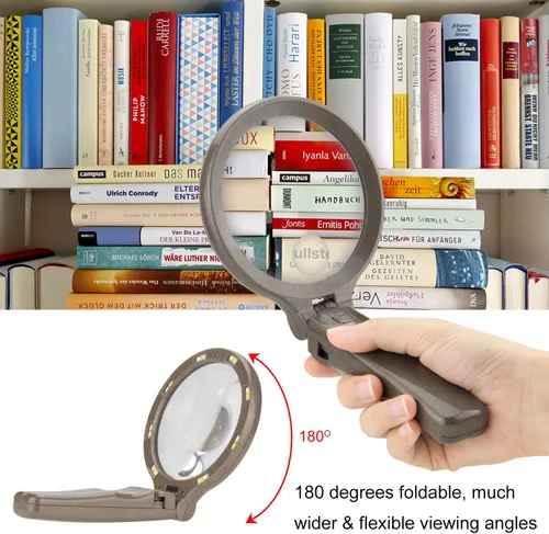 Miniatura 3 de HONWELL Lupa con luz – 3 x 5 aumentos, 3 modos 16 LED, funciona con pilas para leer, inspección, monedas, pasatiempos