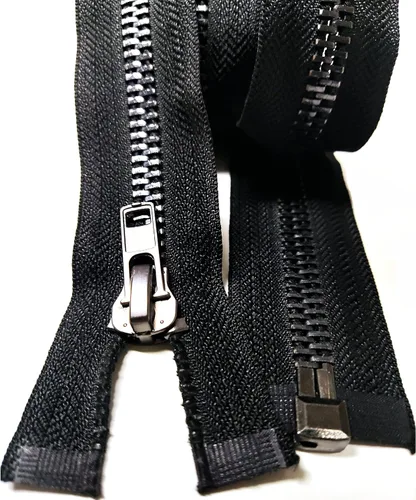 #10 - Chaqueta separadora de 22 pulgadas, cremallera de metal de níquel negro, cremalleras de metal resistente para chaquetas, abrigos de costura,