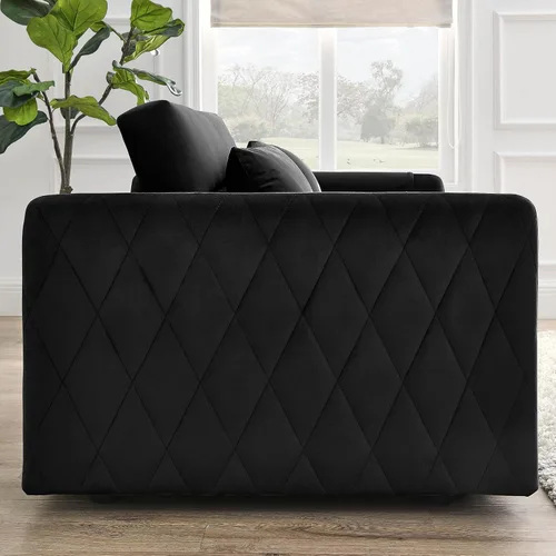 Miniatura 9 de Holaki Sofá cama extraíble de terciopelo moderno de 55 pulgadas, sofá biplaza, diván, diseño 2 en 1, sofá cama convertible de terciopelo
