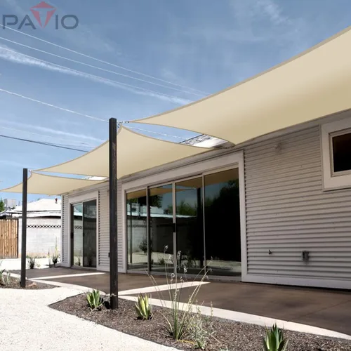 Miniatura 5 de Patio Paradise - Toldo parasol de 6 x 8 pies, impermeable, rectangular, color beige, para sombra, tela de lona con bloqueo UV, para exteriores