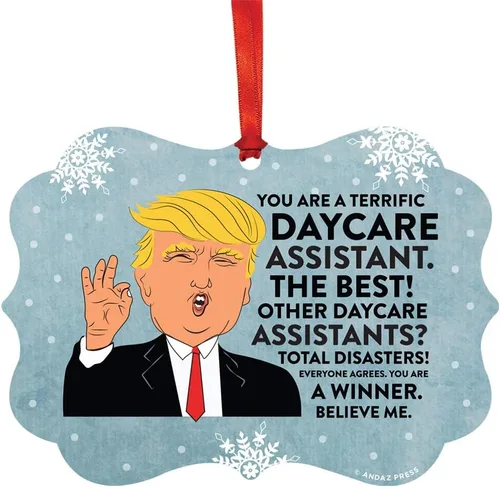 Miniatura 35 de Andaz Press Presidente Donald Trump Fancy Frame Recuerdo Adorno de Navidad Regalo de broma Ejecutivo de Cuenta, 1 paquete, Divertidas Ideas