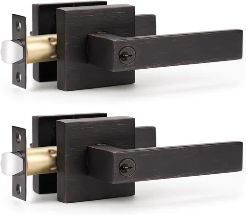 Miniatura 12 de KNOBWELL - Paquete de 10 picaportes resistentes con llaves para puertas de entrada; juego para puertas delanteras que cierran con diferentes llaves