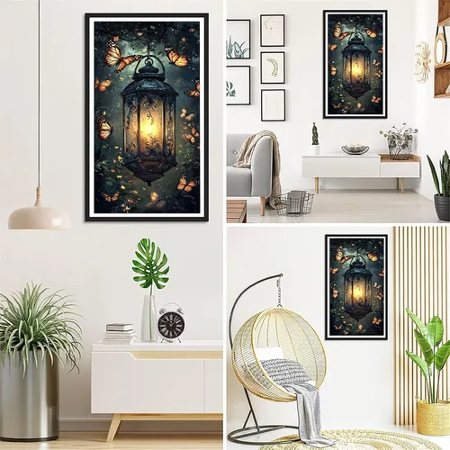 Miniatura 3 de Butterfly Lamp Diamond Painting Kits for Adults Beginners, 5D Full Drill Diamond Art Kits Gem Art for Home Wall Decor, Rhinestone Embroidery Crafts