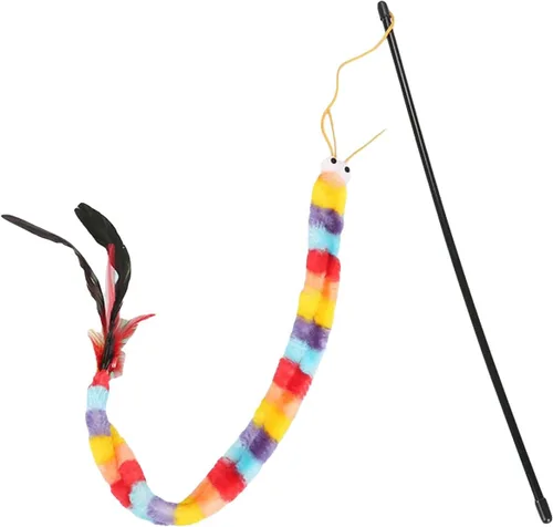 QWINEE Juguetes de varita para gatos, juguete interactivo para gatos, juguetes para gatos de interior, juguetes interactivos para gatito, talla