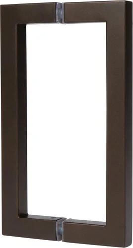 Miniatura 6 de Rockwell Seguridad 8" Back to Back Square Pull in Acabado de níquel cepillado para puertas de ducha sin marco de vidrio pesado cepillado níquel