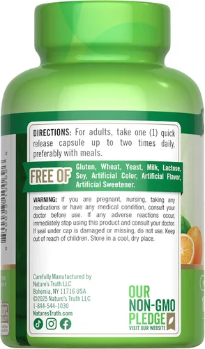 Miniatura 7 de Vitamina C de 1000 mg 100 cápsulas con rosa silvestre HIPS y bioflavonoides Suplemento sin OMG y sin gluten por Nature's Truth