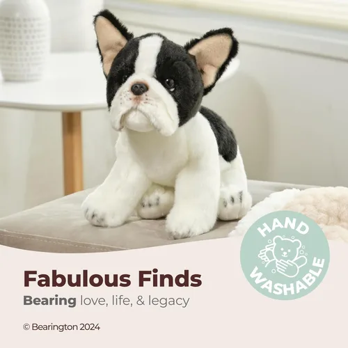 Miniatura 3 de Bearington Collection Oliver The French Bulldog Peluche, Animal de Peluche Bulldog Francés de 13 Pulgadas