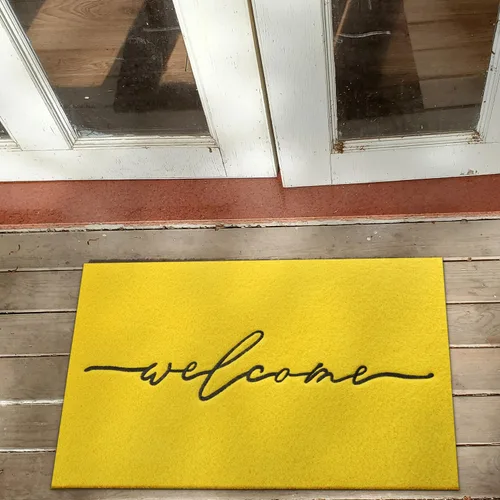 Miniatura 2 de AAZZKANG Alfombra Amarilla para Puerta Exterior Alfombra de Bienvenida para Puerta Interior, Alfombra Antideslizante de Goma para Puerta, Alfombras