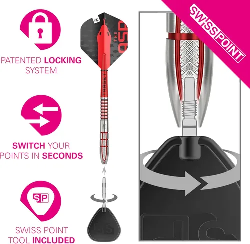 Miniatura 4 de Target Darts Nathan Aspinall Gen 2 - Juego de dardos de punta de acero con punta de acero (95% tungsteno)