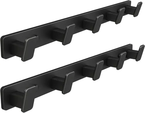 Miniatura 13 de Perchero de Pared para Abrigos con Soporte de Pared - Perchero Negro con 6 Ganchos, Ganchos de Pared para Colgar Sombrero, Llave, Bolso, Toalla