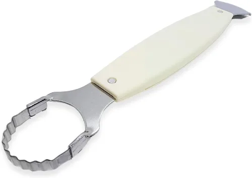Miniatura 5 de WitnyStore Rallador de coco con mango de plástico blanco de 8¾ pulgadas de largo, 2 cuchillas, herramienta de cocina de estilo tailandés tradicional