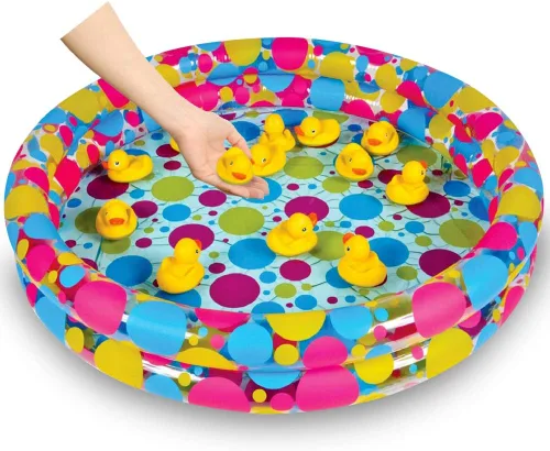 Miniatura 4 de ArtCreativity Piscina de juego de carnaval de Duck Pond - Mini piscina inflable de pato de 3 pies para niños, piscina duradera para niños