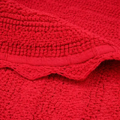 Miniatura 6 de Royal Blaze Tapete de baño de algodón rojo, reversible, pequeño ovalado de 18 x 26 pulgadas, lavable y decorativo