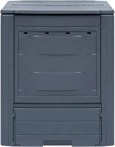 Miniatura 2 de Compostador de jardín para compostador de jardín, compostador al aire libre con gran capacidad y fácil montaje, gris, 23.6 x 23.6 x 28.7 pulgadas